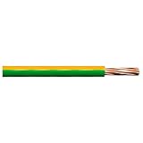 Merriway BH01447 Single Core Round Earth Cable, 6491X 16.0mm Yellow & Green, 1 Metre (39 inch)