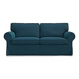 FMCTL Ektorp Replacement Cover for IKEA Loveseat, Ektorp Sofa Cover for 2 Seater Sofa (Dark Ocean)