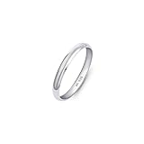 Amberta Women 925 Sterling Silver Wedding Band Ring: 2.5 mm Sterling Silver Wedding Ring for Women – Size L