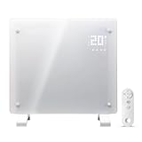 Devola Wifi Enabled Smart Electric Glass Panel Heater 1000W | Alexa Heating Control, Open Window Detection, Wall Mounted & Free Standing Low Energy Heaters with Timer | Lot 20, DVPW1000WH (White)