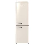 Hisense RB390N4RYDUK Freestanding Retro Fridge Freezer, Total No Frost-Inverter Compressor-300 liters-60cm Wide-Bright Beige-D Rated