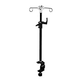 perfeclan Table Clamp IV Pole Stand with 4 Hooks, Adjustable Height Feeding Tube Holder, Intravenous Drip Bag Stand Feeding Tube Holder, Bedside IV Pole Table Clamp for Hospital & Home Care