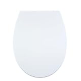 AQUALONA® Premium Thermoplastic Toilet Seat - Soft Close - Hard-Wearing Seat with One Button Hinge Release - Click, Lift & Clean Technology - Top and Bottom Fittings (White - Oval Shaped)