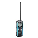Icom M25EVO Blue Marine VHF Radio | Floating | Waterproof | USB Charging | Lightweight | Long Battery Life | Boating Essentials