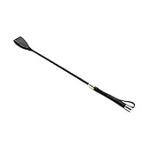 Fuwok Leather Riding Crop and Whip with Leather Keeper (Length-45cm)