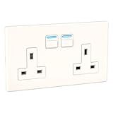 Lightwave LP42WHMK2 Smart Socket, 3000 W, 230 V, White Metal