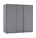 URBNLIVING 120cm Kids Sliding Wardrobe with 3 Smooth-Glide Doors, Integrated Hanging Rail, Space-Saving Compact Closet, Child-Safe Design for Nurseries & Children’s Bedrooms