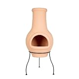Large La Hacienda Bennito Clay Chimenea - Tall Traditional Mexican Log Burner (BBQ Terracotta Fire Pit, Garden Patio Heater Stove)
