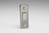 Varilight 1 Gang 10 Amp 1 or 2 Way Rocker Architrave Switch Matt Chrome,87x32x25mm