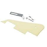 Dopro Single Cream 1 Ply LP Guitar Pickguard with Chrome Bracket for Epiphone Les Paul