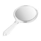 Aohyue Hand Mirror with Handle - Double-Sided 1X/3X Magnifying Handheld Mirror, Round Shape Portable Vanity Mirror for Women Daily Makeup
