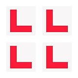 Tabanzhe 4 PCS L Plates Stickers,Self Adhesive Waterproof L Plate for Car Motorcycle,L Stickers Learner Sign for New Car Internship Driver