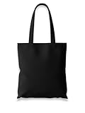 Wonky Line Premium Cotton Tote Bag, Eco-Friendly Shopping Bag, 100% Cotton Canvas, Reusable Grocery Cloth Bag, Extra Strong Long Handle Double Stitched Ideal for Printing (Black)