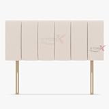 STOREX Plush Fabric Padded Lined Headboard For Devan Bed Bedroom Furniture Size 2Ft 6Inch/ 3Ft/ 4Ft/ 4Ft 6Inch/ 5Ft /6Ft -20 Inch Height 20inch (Cream, 20inch Height 4FT Small Double)