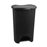 STAR SUPPLIES 50 Litre Soft Closing Metallic Grey Or Black Home Kitchen Office Airtight Pedal Bin (Black)