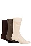 Pringle Mens Ribbed Bamboo Socks Pack of 3 Beige 7-11