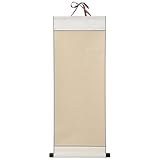 Garneck Chinese Blank Calligraphy Scrolls - 1Pc Long Scroll Paper for DIY Art Projects - Decorative Wall Hanging Xuan Rice Paper for Calligraphy and Painting Golden Poster Hanger Frame