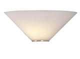 Glass Wall Light Uplighter, White Shade, 30 x 15 cm, 40W Maximum