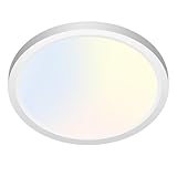 zemty 12W LED Ceiling Light, 3000K/4000K/6500K Bathroom Lights IP44 Waterproof, Ultra Thin Round Flush Lighting for Toilet Porch Hallway Utility Room 16cm