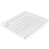 Ceramic Belfast Butler Sink Drainer - Grooved White Gloss Kitchen Worktop Draining Board