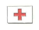 GBJUK Red Cross Enamel Pin Badge with Butterfly Clasp Back