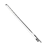 Professional Carbon Fiber Violin Bow 4/4, Pure Horsehair, Ebony Carved, Silver Thread, Lightweight Bow for Advance Level Violins