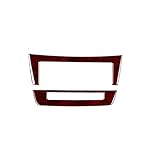 Car Interior Center Console CD Panel Decorative Stickers Trim For Mercedes For Benz C-Class W204 2011 2012 2013(Red Wood Grain)