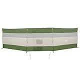 vidaxl camping windbreak - portable waterproof windbreaker - 508x130 cm (green) - outdoor beach tent barrier with lightweight design and storage pocket - polyester pu coating - easy setup and takedown