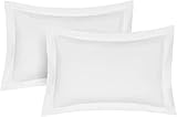 Pillow Shams 2 Pack Oxford Pillowcases, 100% Poly-Cotton Ultra Soft Premium Quality Bedroom Pillow Case Cover - Decorative Standard Pillow Covers 50x75cm (White)