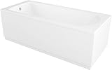 VeeBath Rosina Bathroom White Gloss Bath Single Ended Curved Acrylic Bathtub with Adjustable Feet - 1500 x 700mm