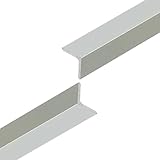 Virtual Plastics Silver Aluminium Corner Trim - Aluminium Angle Edge Trim - Anodised Silver Finish - 1 Metre length (15mm x 15mm)