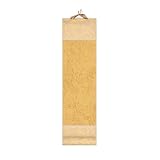 ZONADAH Blank Painting Scroll 10 x 36.5cm Reusable Chinese Calligraphy Paper Scroll Wall Mounting Scrolls Chinese Hanging Silk for Art Painting Calligraphy Writing Yellow