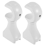 Cabilock 2PCS Wood Curtain Rod Brackets Safe Convenient Support for 28mm Rods White Drapery Rod Clamp Bracket