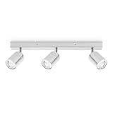 Dehobo Ceiling Spotlight Polished Chrome - Spotlights Ceiling Lights Bar Adjustable with GU10 Socket - Modern 3 Way Ceiling Spot Lights for Kitchen Lounge Bedroom Dining Room
