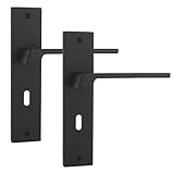 Decoranddecor Spectra Matt Black Internal Door Handle Set with Keyhole Backplate & Lever Mechanism, Featuring 120mm Handle & 200x45mm Panel for Modern & Traditional Interiors