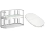 Restorology Stokke Oval Cot Mattress - Made to perfectly fit the Boori Purotex Oval Cot | Extra Thick Foam | Removable Washable Zip Cover (Size : 119 x 64 x 10 cm) Made In UK,(BAH - 777)