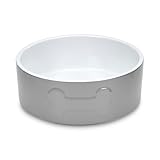 Petface Bone Ceramic Pet Bowl for Feeding and Watering, Suitable for Both Dogs and Cats, Grey/White, 20 cm (Pack of 1)