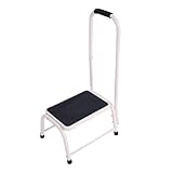 Oypla Single Caravan Step Stool Steel Non Slip Rubber Tread Safety with Handle