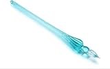 Cldaisy 1 Pc Blue Glass Dip Pen Vintage Glass Dip Dipping Pen Filling Ink Signature Calligraphy Fountain Pens Art Painting Writing Supplies Drawing Pens