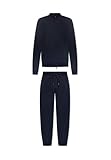 EMPORIO ARMANI MAN'S BASIC TERRY FULL ZIP TRACKSUIT SET BLUE L