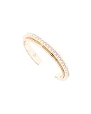 Karen Millen Crystal Diagonal Cuff Bracelet for Women (Gold/Crystal)