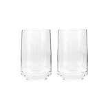 Denby - Natural Canvas Large Tumblers Set of 2 - 500ml Hand Blown Hand Finished Water Glasses - Dishwasher Safe, Contemporary Clear