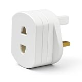 DAPTER 1 Pack White Plug Adapter | 1A Fused Shaver Plug Adaptor UK | 2 Pin to 3 Pin Adapter Plug UK | Electric Toothbrush Adapter UK | Portable Bathroom Shaver Adapter Plug Easy to Use