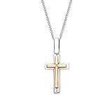 Old English Jewellers Sterling Silver & Yellow Gold Cross Pendant/Necklace - Choice of Chain (0)