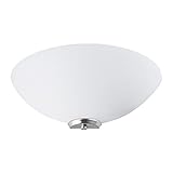 Happy Homewares Traditional Satin Nickel Trim Flush Wall Lamp Uplighter with Opal Swirl Glass Diffuser | 1 x 60w E27 | 30cm Width