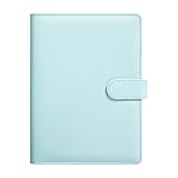 NUZAMAS A5 PU Leather 6 Ring Binder Refillable Cover with Magnetic Buckle Closure Notebook Binder Organiser Loose Leaf Folder Notebook Diary Binder Cover Blue