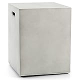 TANGZON Square Propane Tank Hideaway Table, Outdoor Gas Canister Cover Storage Holder with Built-in Handles & Groove Hole, for up to 5kg, Gas Bottle Tank Protective Box for Patio, Garden & Backyard