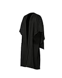 GradClassical Unisex Matte Graduation Gown Fluted Academic Bachelor Ceremony Costume for College & University, Teen Outfit (Black 51"(5'6"-5'8"))