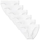 Amazon Essentials Women's Cotton Bikini Brief Underwear (Available in Plus Size), Pack of 10, White, 14