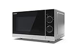 SHARP YC-PS201AU-S Compact 20 Litre 700W Manual control Microwave, 6 power levels, defrost function, LED cavity light - Silver